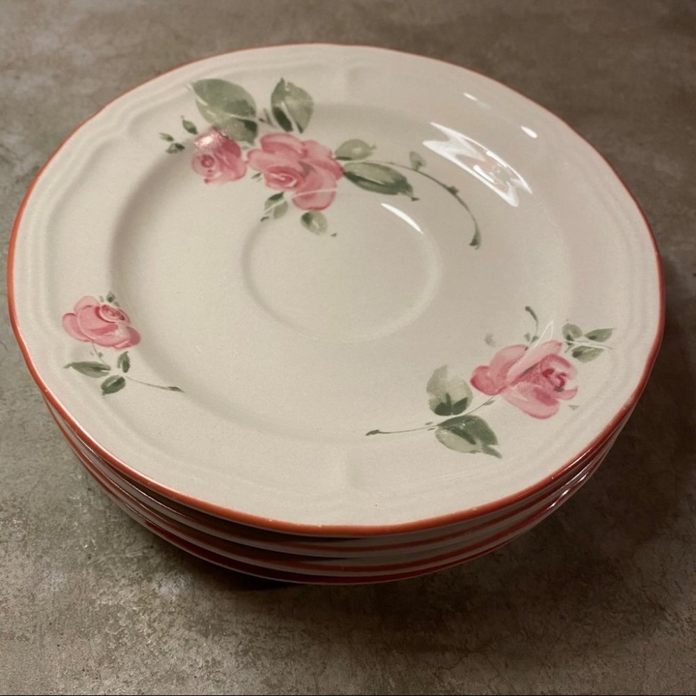 Discontinued Gibson rose land saucers